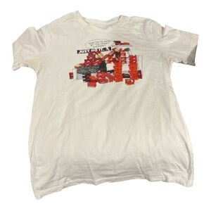 Nike White and Red Graphic Tee